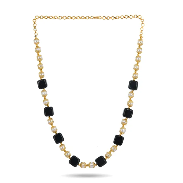 Black_Stone_And_Pearl_Beaded_Necklace_For_Women
