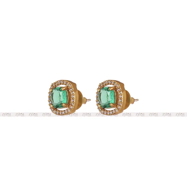 Antique_Gold_Plated_Green_Stone_Necklace_Set_With_Earrings