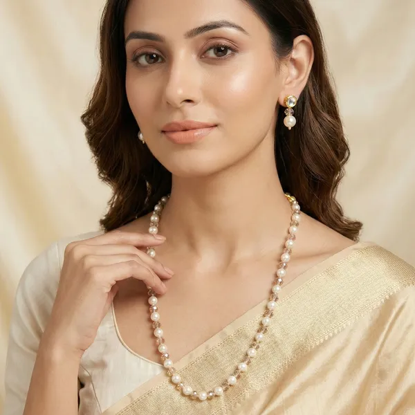 Pearl_And_Crystal_Beaded_Necklace_Bracelet_And_Earrings_Set_For_Women