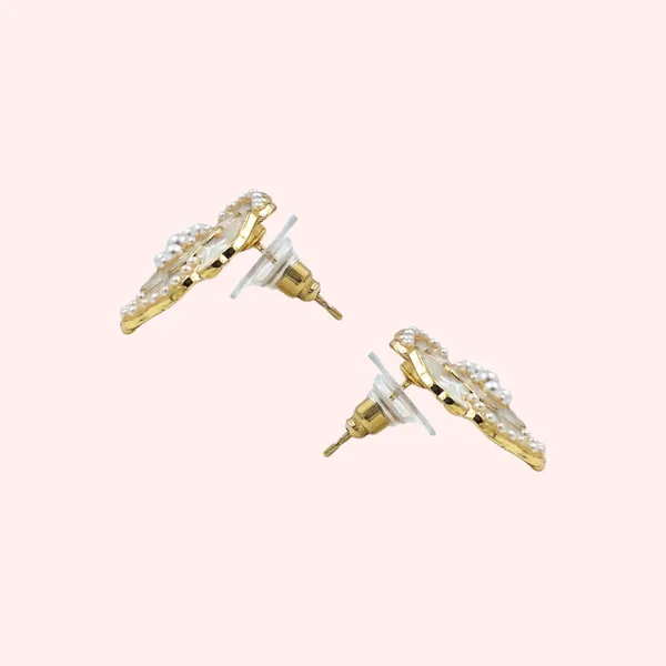 Gold_Pearl_Embellished_Stud_Earrings_For_Women
