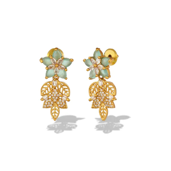 Gold_Plated_Mint_Green_Stone_Floral_Necklace_Earrings_Set_For_Women