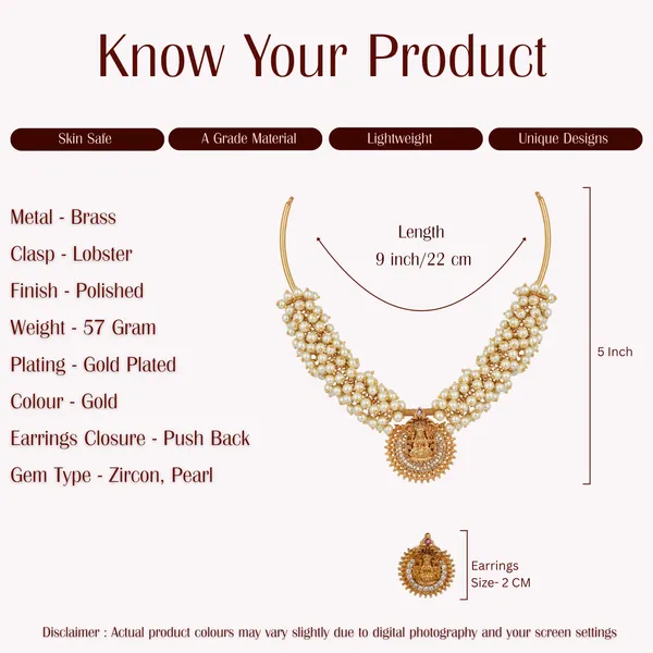Gold_Plated_Pearl_Cluster_Necklace_Set_With_Matching_Earrings