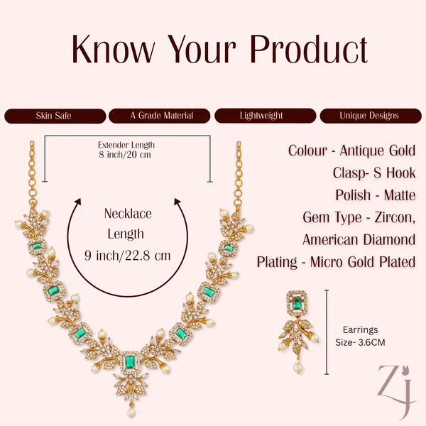 Emerald_AD_&_CZ_Necklace_set_With_Earrings_Gold_Plated_