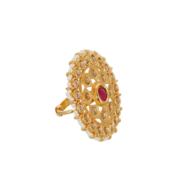 Gold_Plated_Brass_Kundan_Pearl_Adjustable_Ring_For_Women