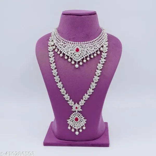 Silver_Brass_And_Kundan_Stones_Premium_Haram_Choker_Set_For_Women