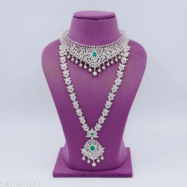 White_And_Green_Alloy_Premium_Haram_Choker_Set_For_Women