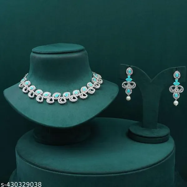 White_And_Sky_Blue_Alloy_Premium_Necklace_Set_For_Women