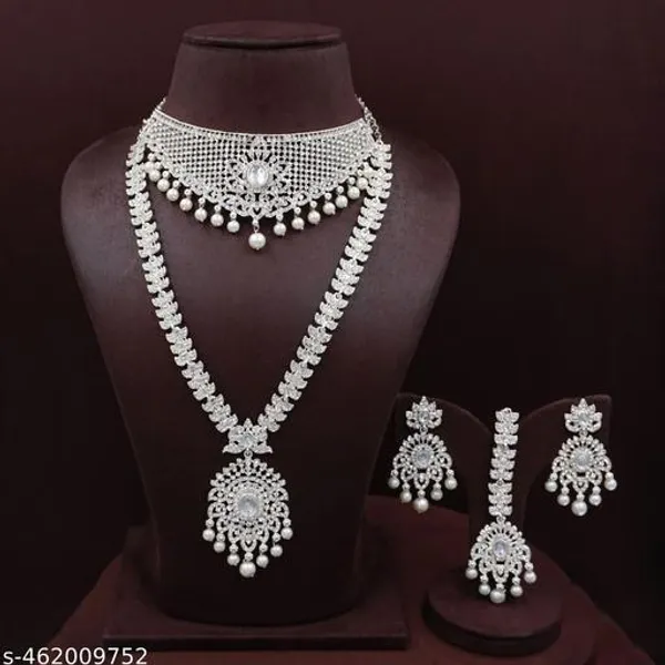 White_Mixed_Alloy_Premium_Jewellery_Combo_Set_For_Women
