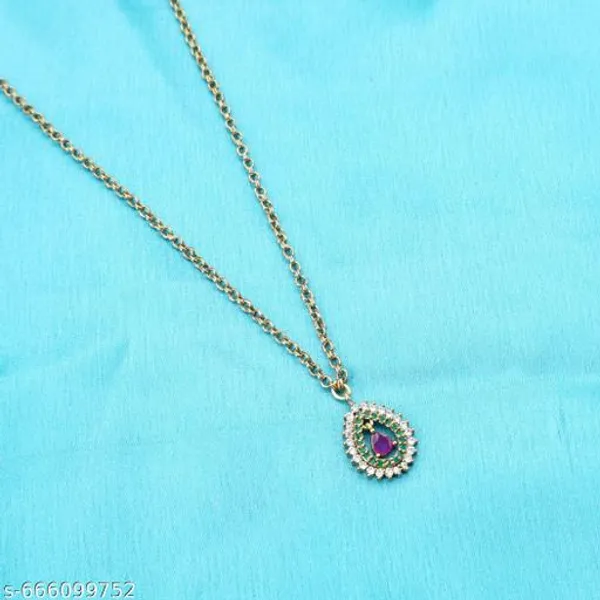 Golden_And_Purple_Alloy_Premium_Chain_Necklace_For_Women