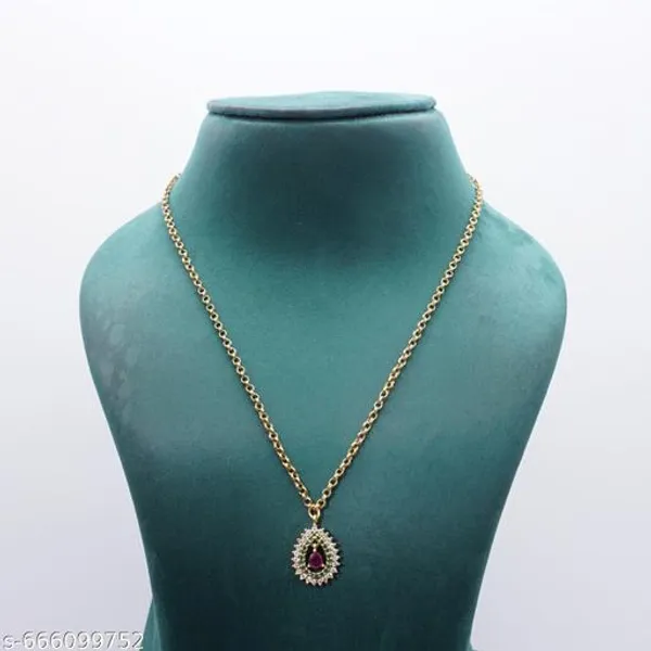 Golden_And_Purple_Alloy_Premium_Chain_Necklace_For_Women
