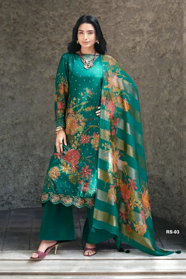 MUSTARD_YELLOW_viscose_woven_digitally_printed_with_hand_work_and_lace_
