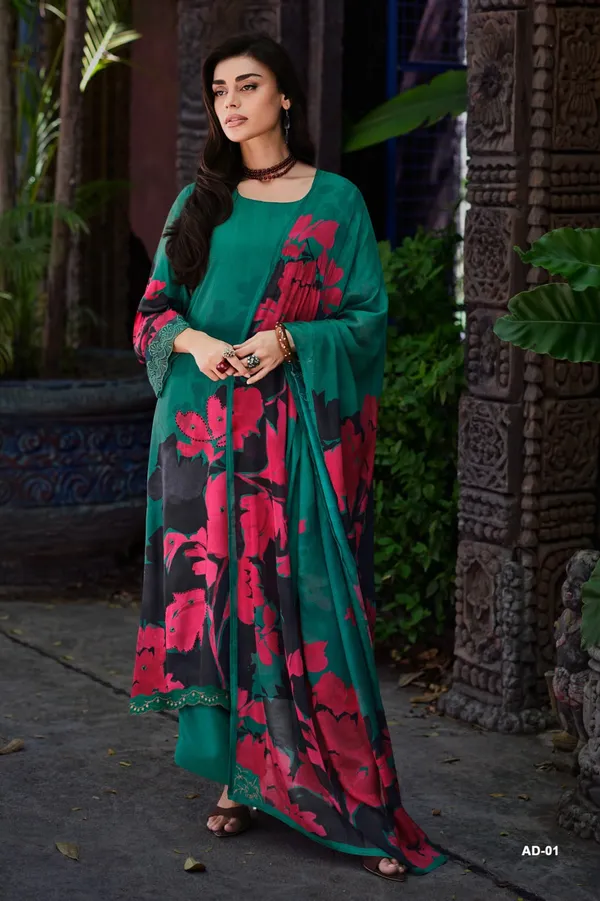 viscose_muslin_digitally_printed_with_thread_hand_work_and_embroiderd__Kurta_Set_For_Women