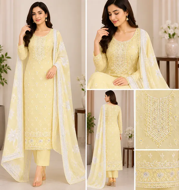Yellow_Chanderi_Embroidered_Straight_Kurta_Set_For_Women