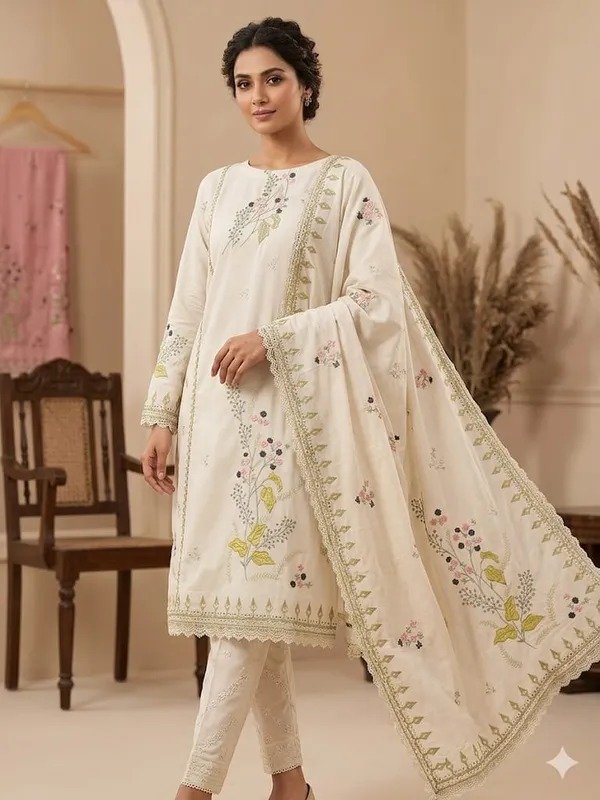 Off_White_Cotton_Embroidered_Straight_Unstitched_Kurta_Set_For_Women