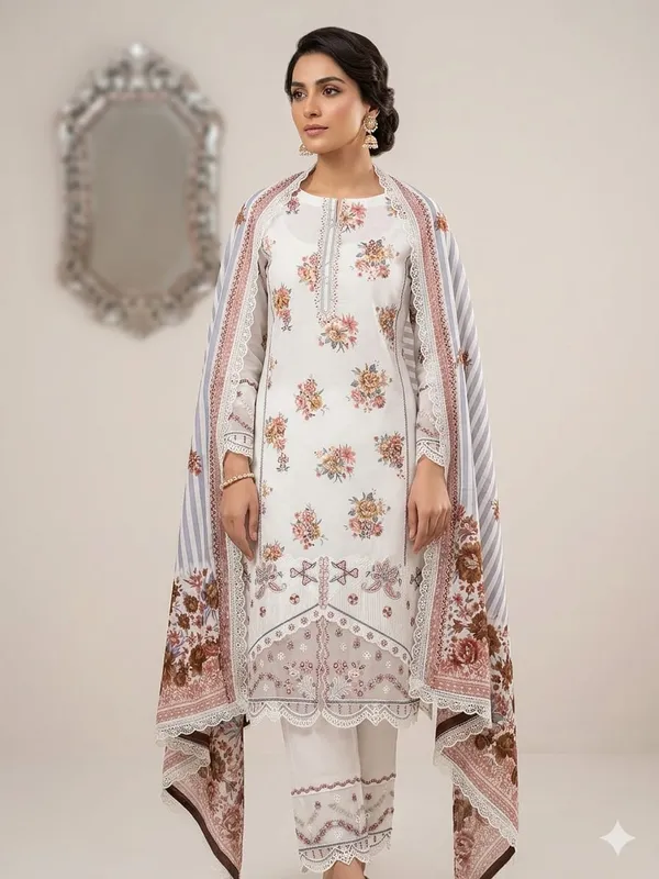 White_Cotton_Straight_Embroidered_Unstitched_Kurta_Set_For_Women