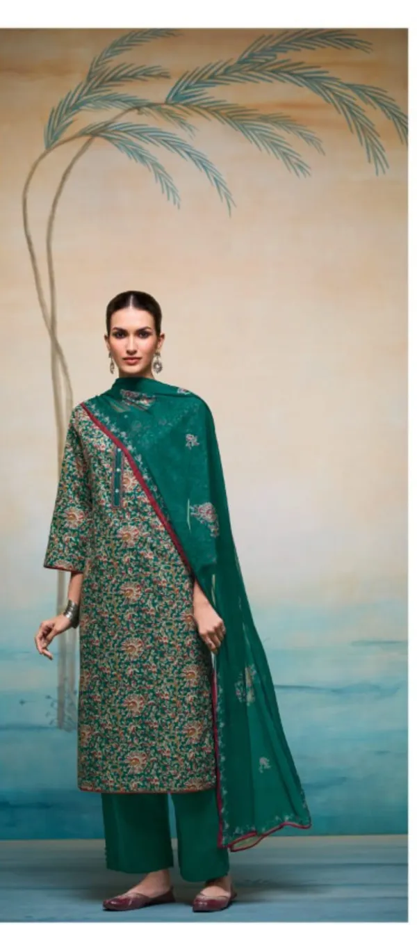Green_Cotton_Straight_Floral_Embroidered_Unstitched_Kurta_Set_For_Women