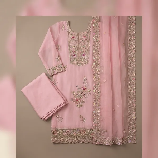 Pink_Organza_Embroidered_Straight_Unstitched_Kurta_Set_For_Women