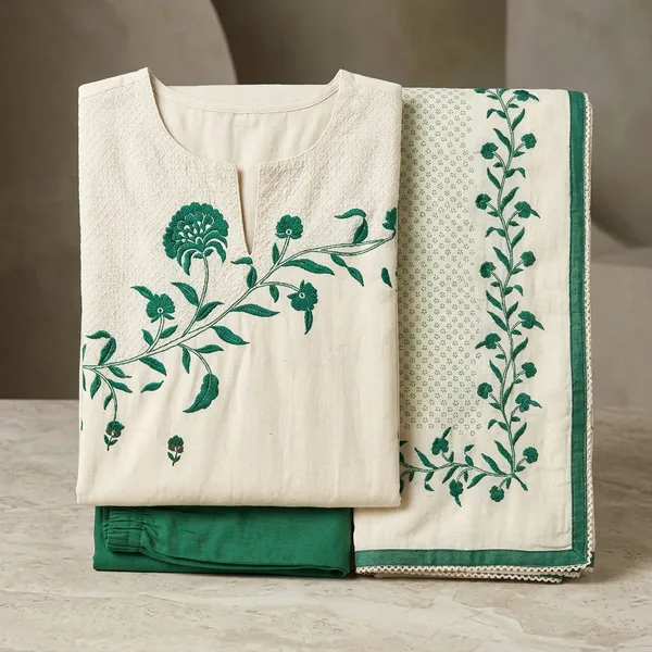 Off_White_Cotton_Floral_Embroidered_Kurta_Set_For_Women