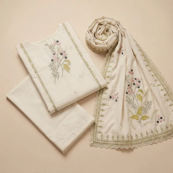 Off_White_Cotton_Embroidered_Straight_Unstitched_Kurta_Set_For_Women