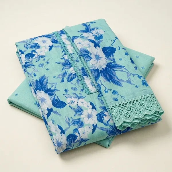Mint_Blue_Cotton_Floral_Embroidered_Unstitched_Kurta_Set_For_Women