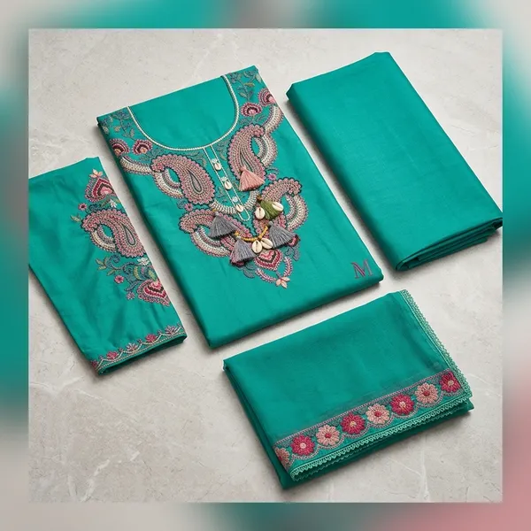 Turquoise_Cotton_Silk_Embroidered_Straight_Unstitched_Kurta_Set_For_Women