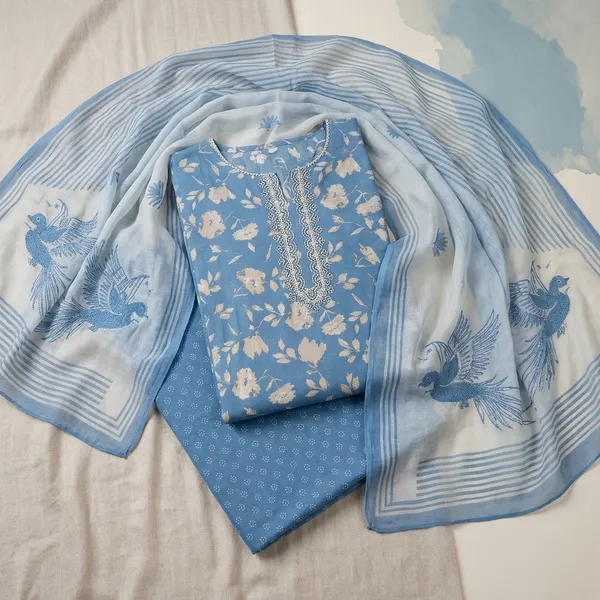 Blue_Pashmina_Straight_Unstitched_Kurta_Set_For_Women