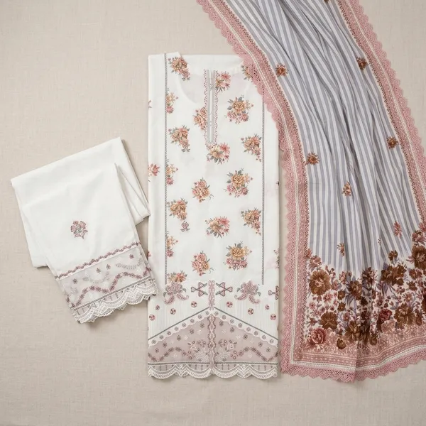 White_Cotton_Straight_Embroidered_Unstitched_Kurta_Set_For_Women
