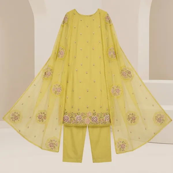 Yellow_Organza_Embroidered_Straight_Kurta_Set_For_Women