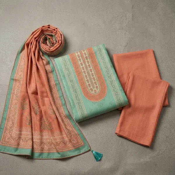 Mint_Green_Pashmina_Embroidered_Straight_Unstitched_Kurta_Set_For_Women