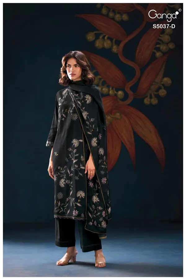 DARK_Green_premium_cotton_satin_solid_with_embroidery_lace_on_Daman_and_sleeves_Swarovski_work_