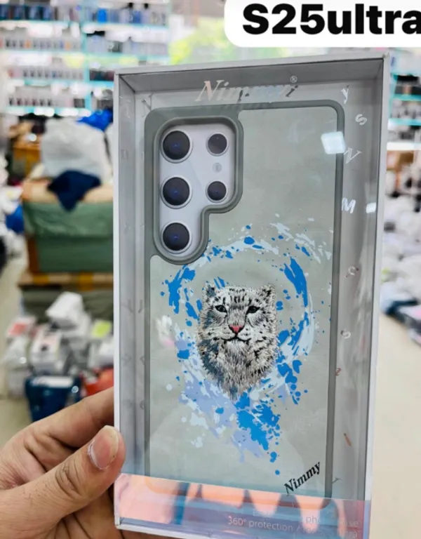 Light_Grey_Tpu_Snow_Leopard_Transparent_Phone_Case_For_Samsung_S25_Ultra