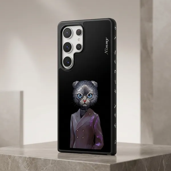Black_Tpu_Cat_Portrait_Phone_Case_For_Samsung_S25_Ultra