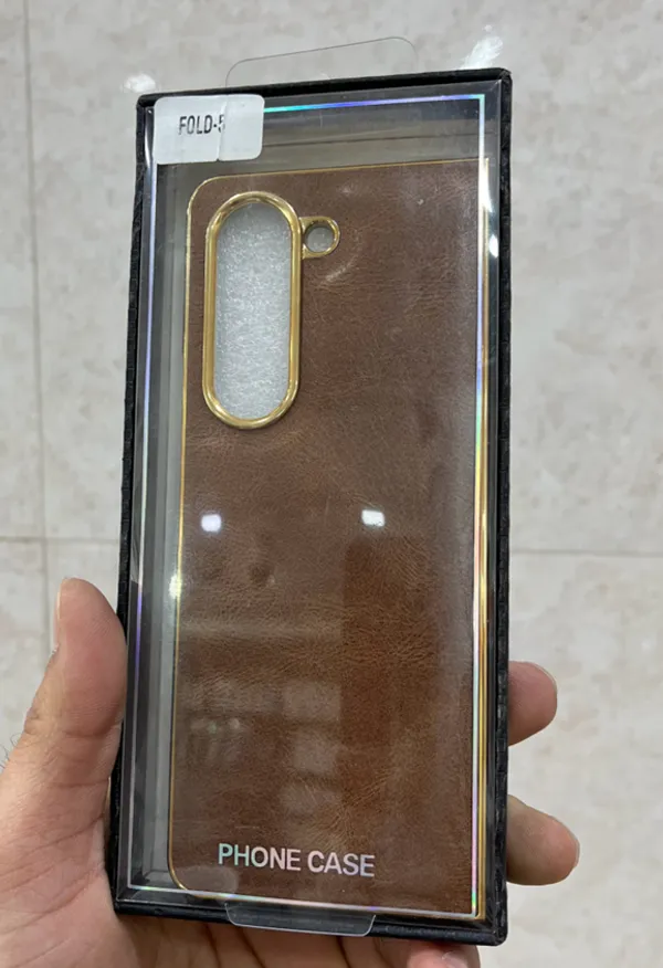 Brown_Leather_Textured_Phone_Case_For_Fold_Series