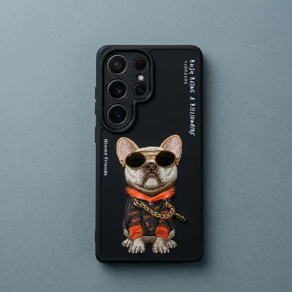 Black_Bulldog_Print_Silicone_Phone_Case_For_Samsung_S26_Ultra