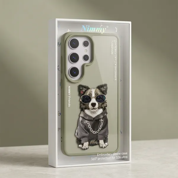 Light_Olive_Tpu_Transparent_Dog_Print_Phone_Case_For_Samsung_S26_Ultra