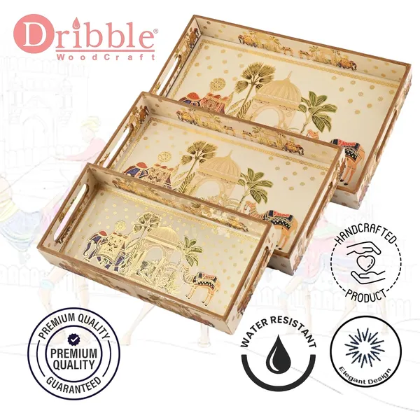 Dribble_Premium_MDF_Wood_Serving_Tray_Set_of_3_|_Gold_Engraved_Decorative_Trays_|_Waterproof_Enamel_Coated_|_Royal_Caravan_Design_|_Rectangular_|_16x10,14x8_&12x6_Inch_|_for_Kitchen,_Dining_&_Gifting