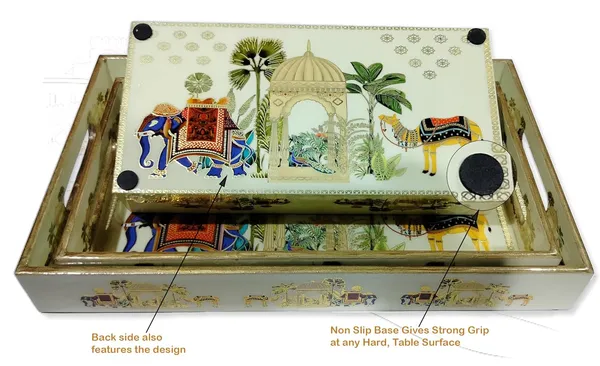 Dribble_Premium_MDF_Wood_Serving_Tray_Set_of_3_|_Gold_Engraved_Decorative_Trays_|_Waterproof_Enamel_Coated_|_Royal_Caravan_Design_|_Rectangular_|_16x10,14x8_&12x6_Inch_|_for_Kitchen,_Dining_&_Gifting