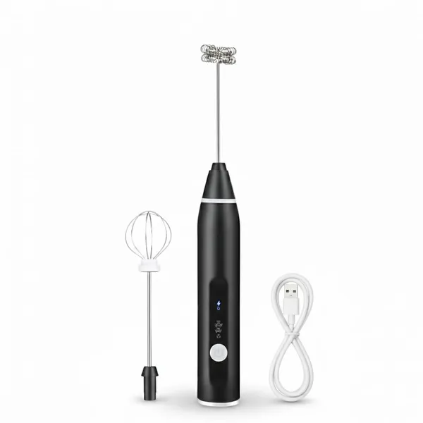 Dribble_Usb_Rechargeable_Milk_Frother_Egg_Beater_3_Speed_Handheld_Coffee_Frother_For_Cappuccino_Latte_Hot_Chocolate_Stainless_Steel_Whisk_Easy_To_Clean_Black