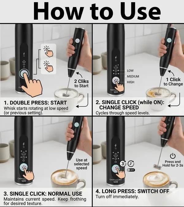 Dribble_Usb_Rechargeable_Milk_Frother_Egg_Beater_3_Speed_Handheld_Coffee_Frother_For_Cappuccino_Latte_Hot_Chocolate_Stainless_Steel_Whisk_Easy_To_Clean_Black