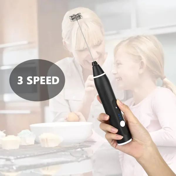 Dribble_Usb_Rechargeable_Milk_Frother_Egg_Beater_3_Speed_Handheld_Coffee_Frother_For_Cappuccino_Latte_Hot_Chocolate_Stainless_Steel_Whisk_Easy_To_Clean_Black