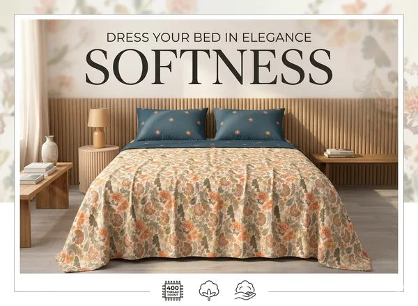 Dribble_King_Size_Bedsheet_210_TC_with_2_Pillow_Covers_�_108_x_108_Inches_Extra_Large_�_Soft_Cotton_Fabric,_Breathable_Printed_Bedding_Set_for_Bedroom_Home_Hotel_Design_-_Eternal_Spring