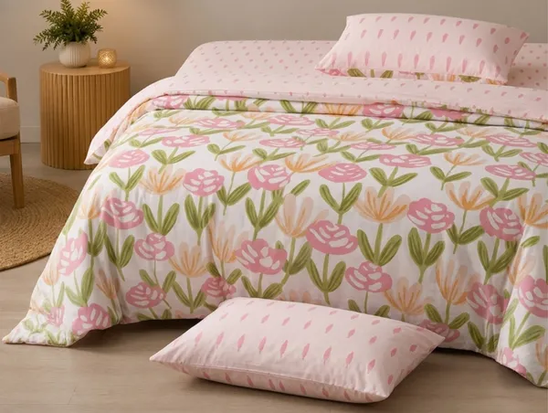 Dribble_King_Size_Bedsheet_210_TC_with_2_Pillow_Covers_�_108_x_108_Inches_Extra_Large_�_Soft_Cotton_Fabric,_Breathable_Printed_Bedding_Set_for_Bedroom_Home_Hotel_Design_-_Rose_Blush