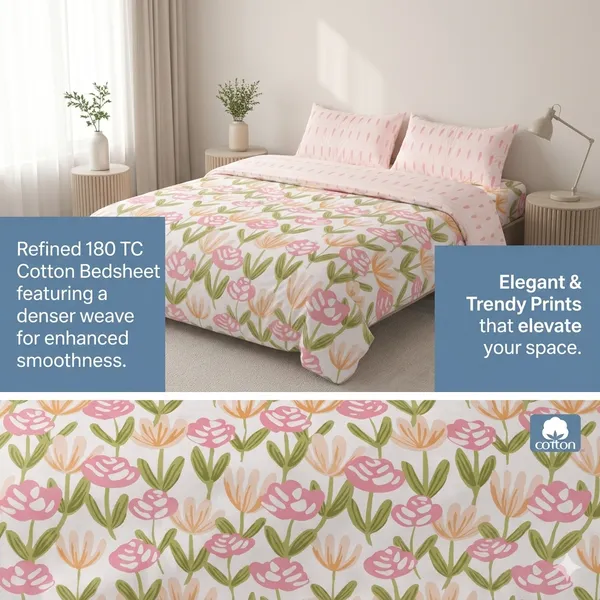 Dribble_King_Size_Bedsheet_210_TC_with_2_Pillow_Covers_�_108_x_108_Inches_Extra_Large_�_Soft_Cotton_Fabric,_Breathable_Printed_Bedding_Set_for_Bedroom_Home_Hotel_Design_-_Rose_Blush