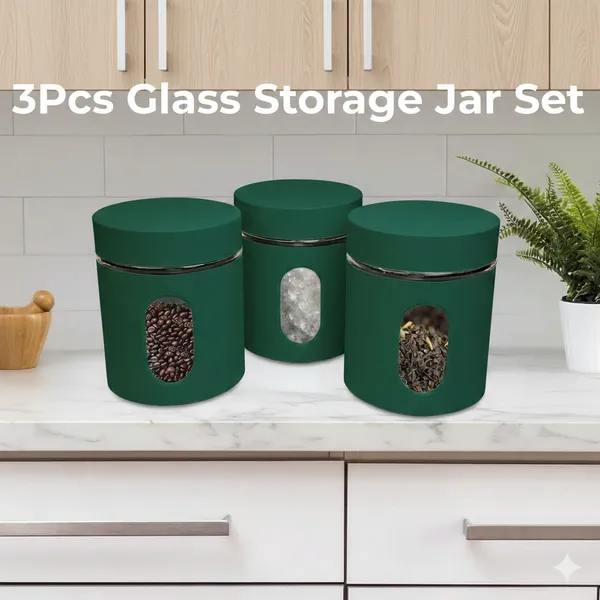 Dribble_Stainless_Steel_Storage_Jar_Set_Of_3_With_Glass_Window_|_Airtight_Kitchen_Canister_Containers_For_Rice,_Pulses,_Spices_&_Dry_Fruits_|_Moisture_Proof_(Green)_(400Ml_Each)