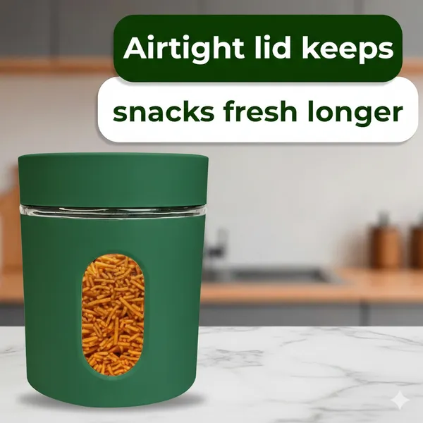 Dribble_Stainless_Steel_Storage_Jar_Set_Of_3_With_Glass_Window_|_Airtight_Kitchen_Canister_Containers_For_Rice,_Pulses,_Spices_&_Dry_Fruits_|_Moisture_Proof_(Green)_(400Ml_Each)