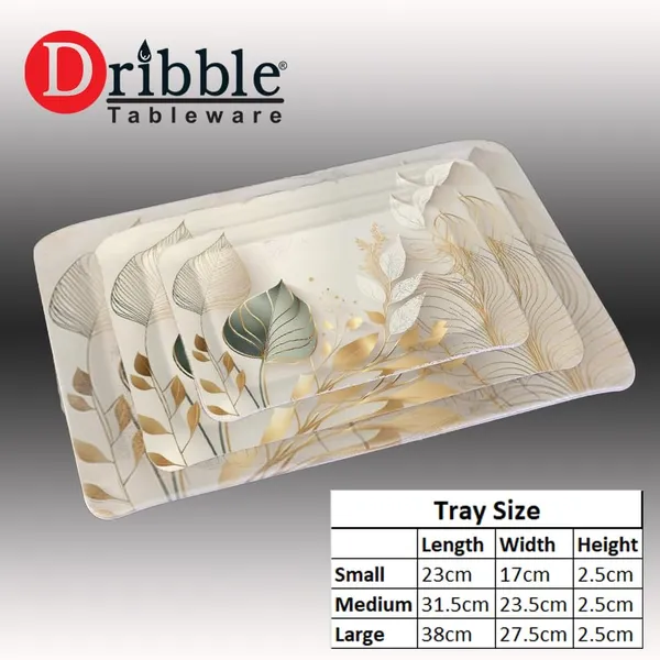 Dribble_Melamine_Serving_Tray_Set_Of_3_Small_23Cm_L_X17Cm_W_X2_5_Cm_H_Medium_31_5_Cm_L_X_23_5_Cm_W_X2_5_Cm_H_And_Large_38Cm_L_X27_5_Cm_W_X2_5_Cm_H_Tray_Shape_Rectangular_Design_Sparkle