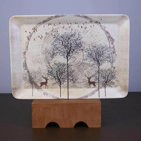 Dribble_Melamine_Serving_Tray_Set_Of_3_Small_23Cm_L_X17Cm_W_X2_5_Cm_H_Medium_31_5_Cm_L_X_23_5_Cm_W_X2_5_Cm_H_And_Large_38Cm_L_X27_5_Cm_W_X2_5_Cm_H_Tray_Shape_Rectangular_Design_Antique