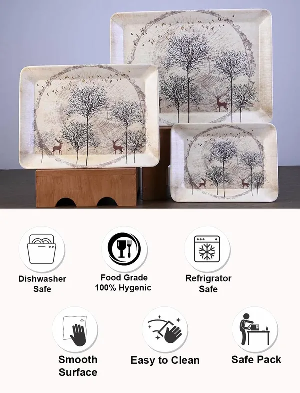 Dribble_Melamine_Serving_Tray_Set_Of_3_Small_23Cm_L_X17Cm_W_X2_5_Cm_H_Medium_31_5_Cm_L_X_23_5_Cm_W_X2_5_Cm_H_And_Large_38Cm_L_X27_5_Cm_W_X2_5_Cm_H_Tray_Shape_Rectangular_Design_Antique