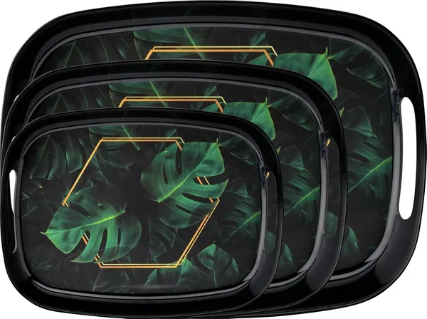 Dribble_100_Pure_Melamine_Serving_Tray_With_Handle_Set_Of_3_Small_Medium_Large_Food_Grade_Bpa_Free_For_Kitchen_Dining_Serving_Tea_Coffee_And_Meals_Shape_Rectangular_Design_Night_Safari