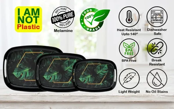 Dribble_100_Pure_Melamine_Serving_Tray_With_Handle_Set_Of_3_Small_Medium_Large_Food_Grade_Bpa_Free_For_Kitchen_Dining_Serving_Tea_Coffee_And_Meals_Shape_Rectangular_Design_Night_Safari